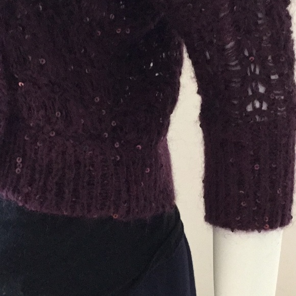 Express Deep Purple Fold Over Collar Open Cardigan - Picture 6 of 8